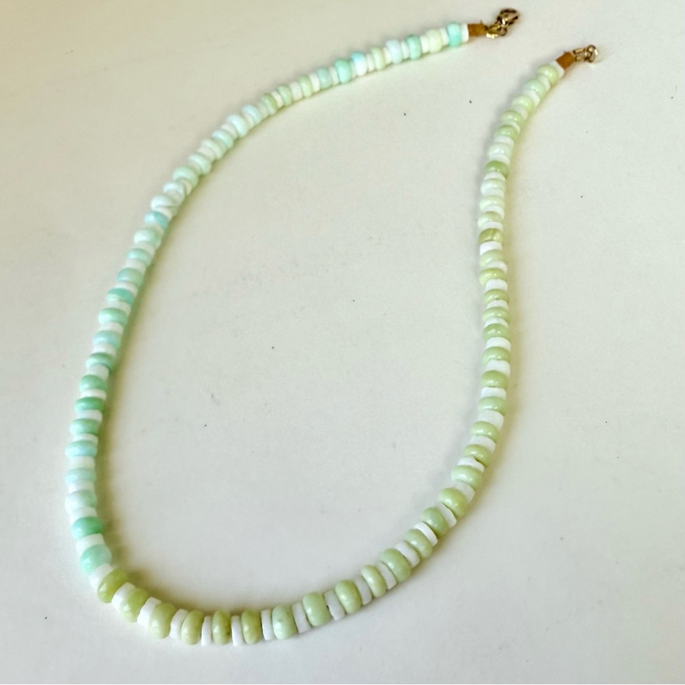 Sea Foam Baby, two toned opal necklace, one size, handmade